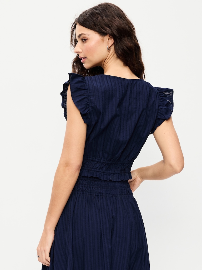 Flutter-Sleeve Crop Top