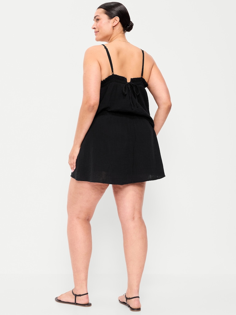 Ruffle Waist Mini Skort