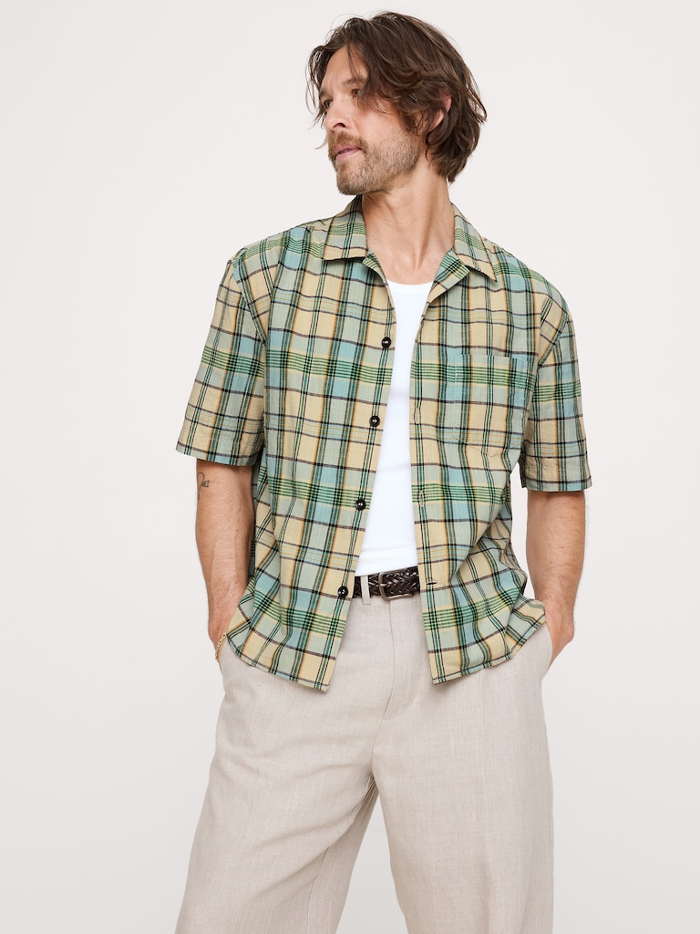 Relaxed-Fit Cotton Slub Resort Shirt