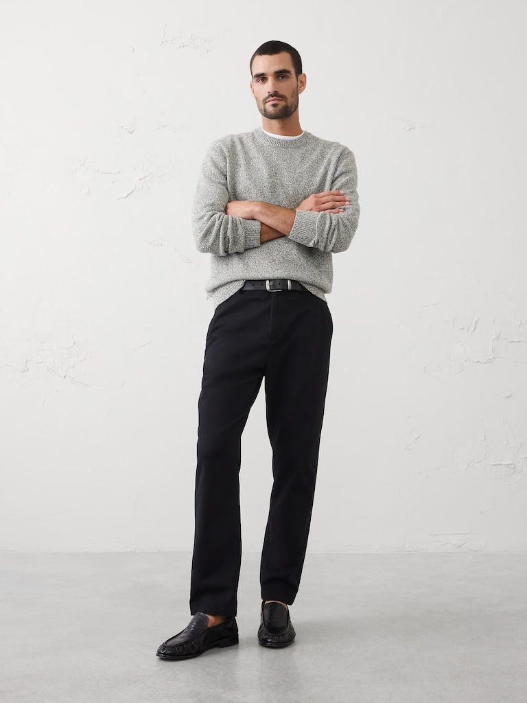 Marled Textured Crew-Neck Sweater