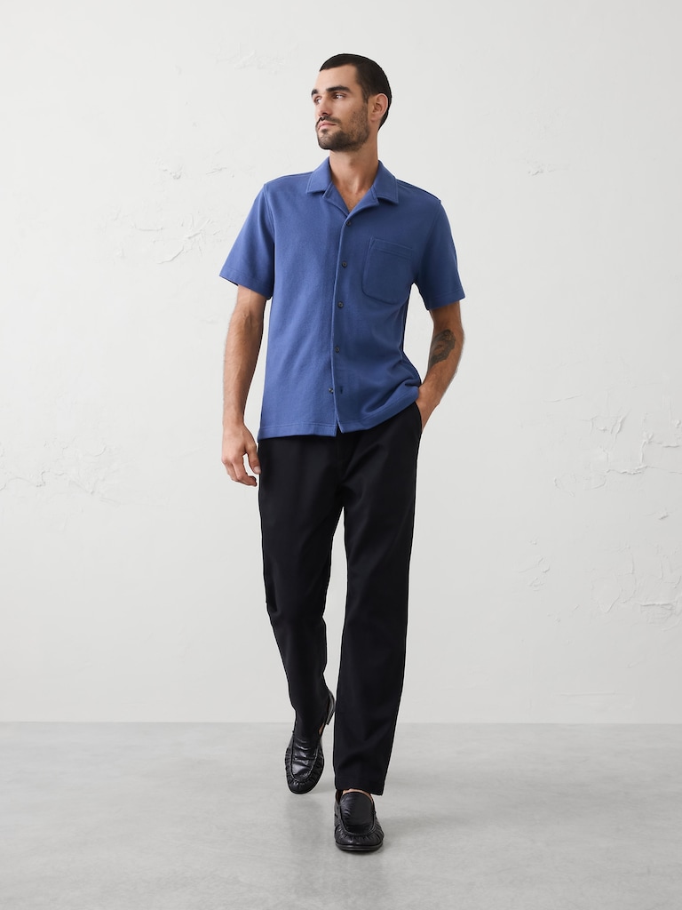 Standard-Fit Textured Resort Polo