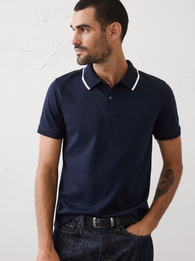 Slim-Fit Luxe Touch Tipped Polo