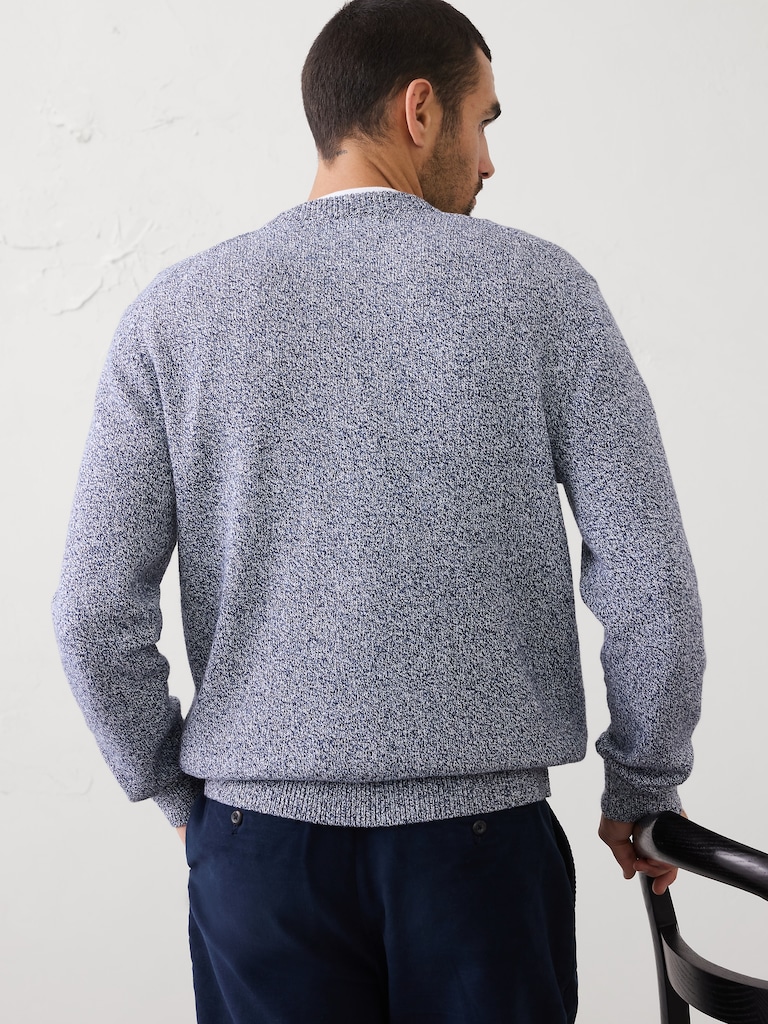 Marled Textured Crew-Neck Sweater