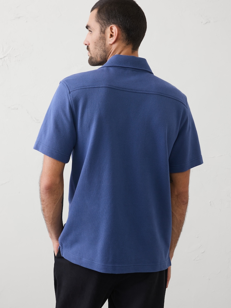 Standard-Fit Textured Resort Polo