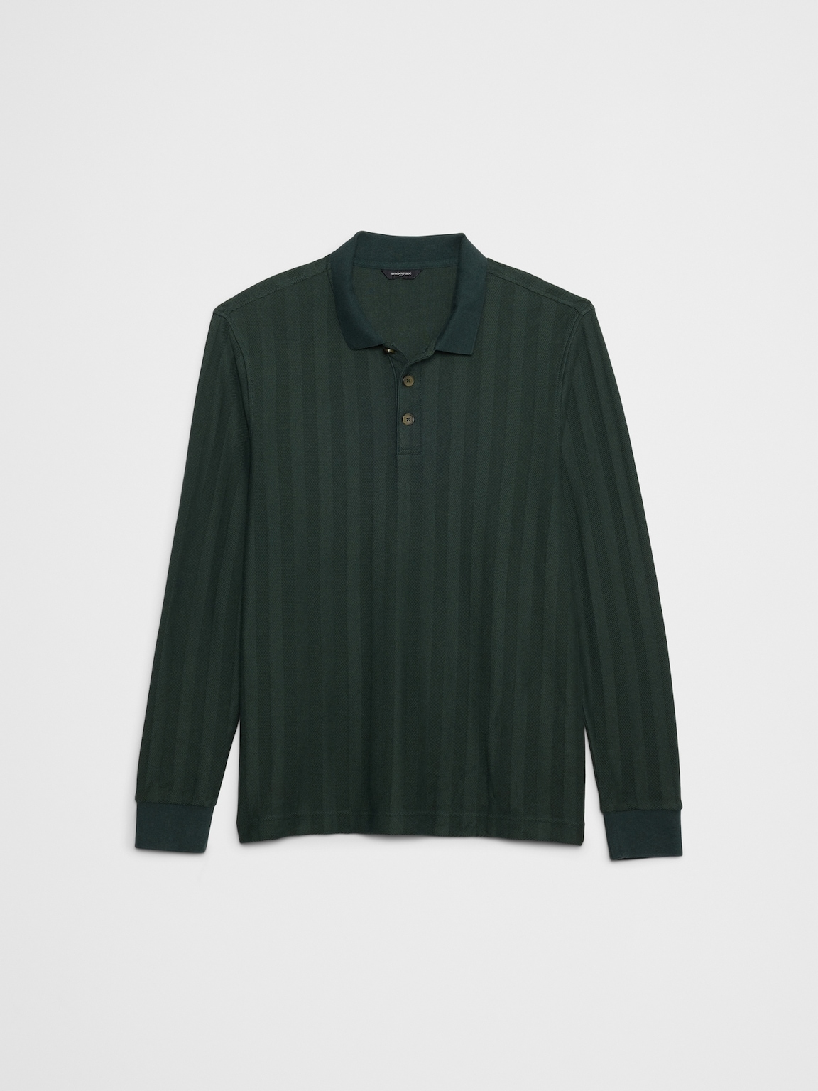 Standard-Fit Washed Herringbone Polo