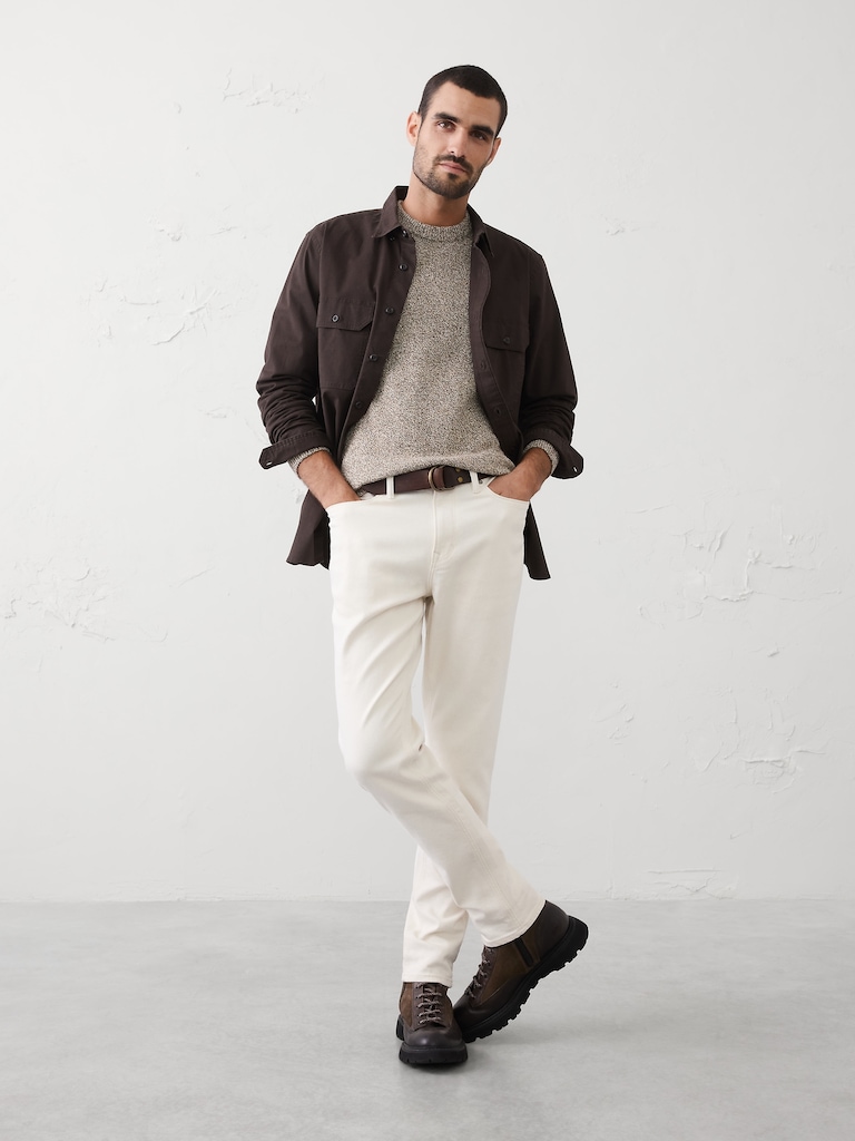 Marled Textured Crew-Neck Sweater