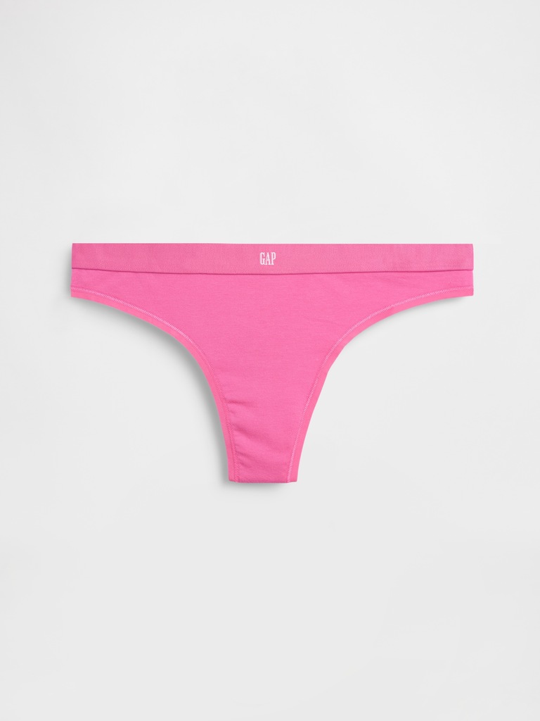 Organic Stretch Cotton Logo Thong