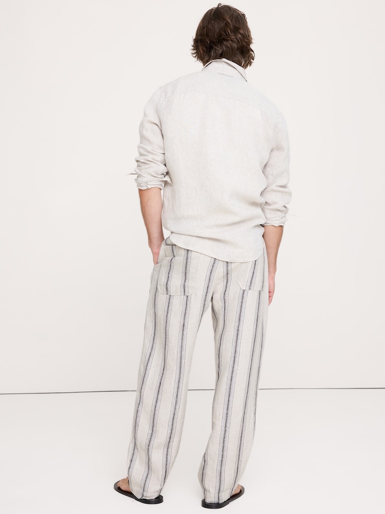 Loose Linen Pull-on Beach Pant