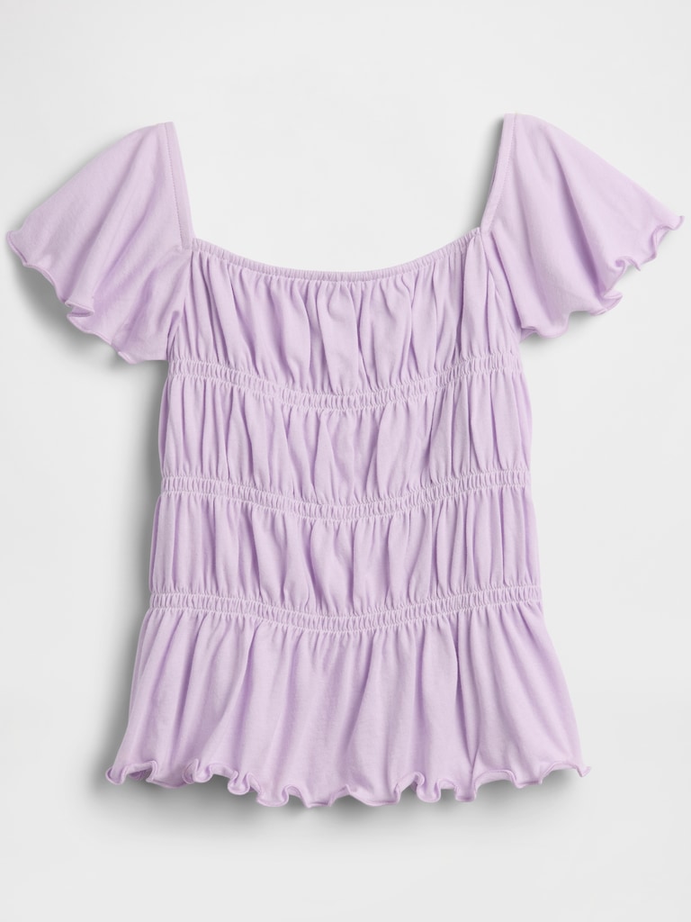 Kids Smocked Flutter Sleeve Top