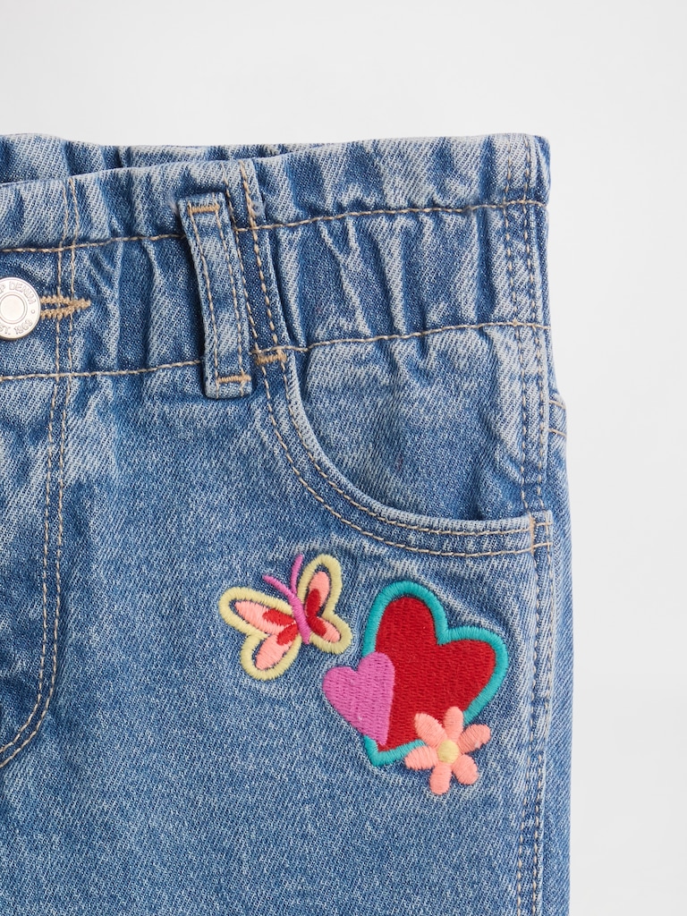 babyGap Embroidered Paperbag Mom Jeans