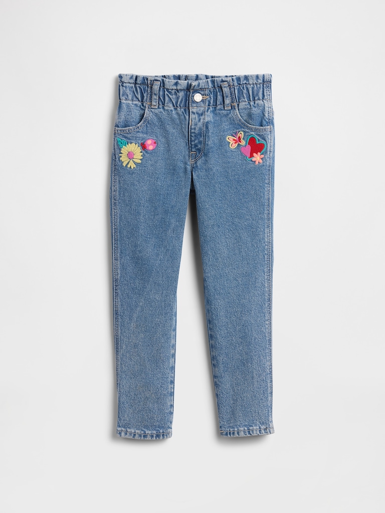 babyGap Embroidered Paperbag Mom Jeans