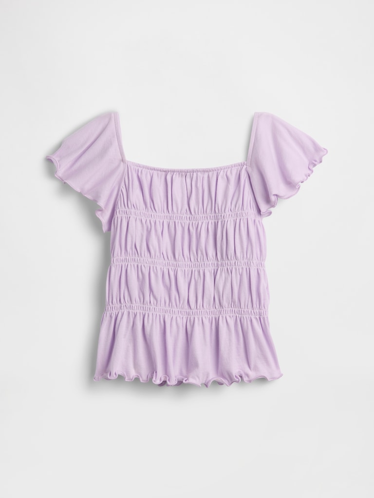 Kids Smocked Flutter Sleeve Top