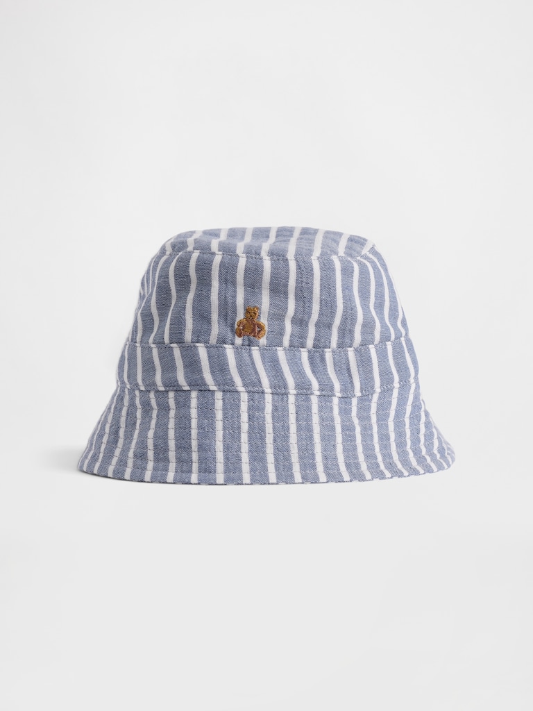 Baby Cotton Gauze Stripe Bucket Hat
