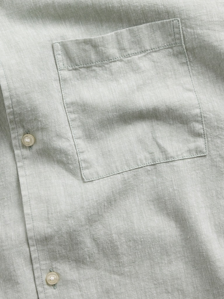 Linen-Cotton Relaxed Straight-Hem Shirt