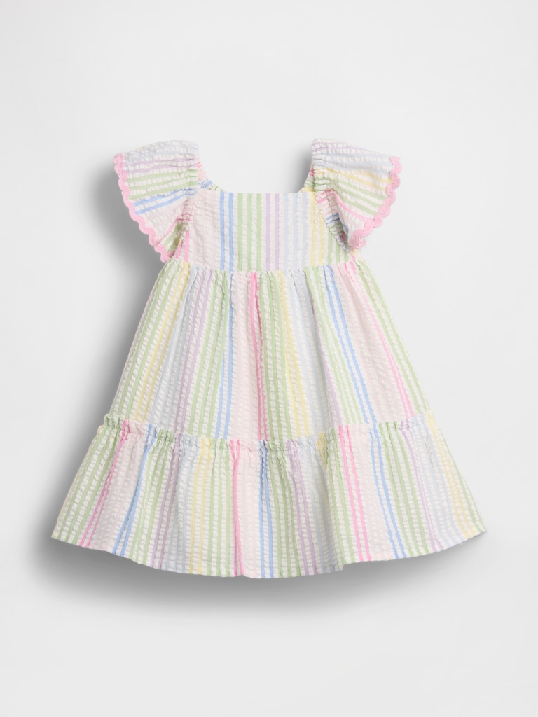Baby Seersucker Flutter Tank Dress