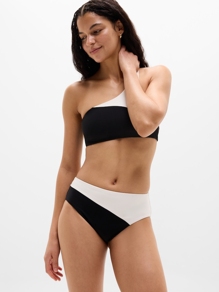 High Waist Cheeky Colorblock Swim Bottom