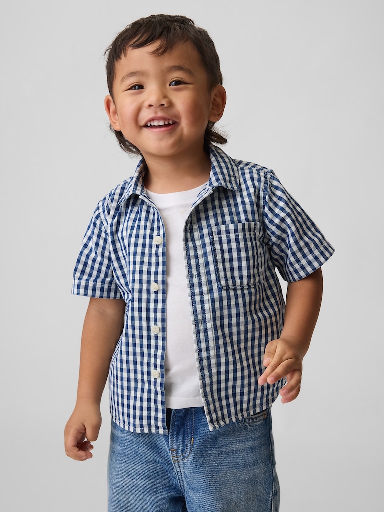 Baby & Toddler Gingham Denim Big Shirt