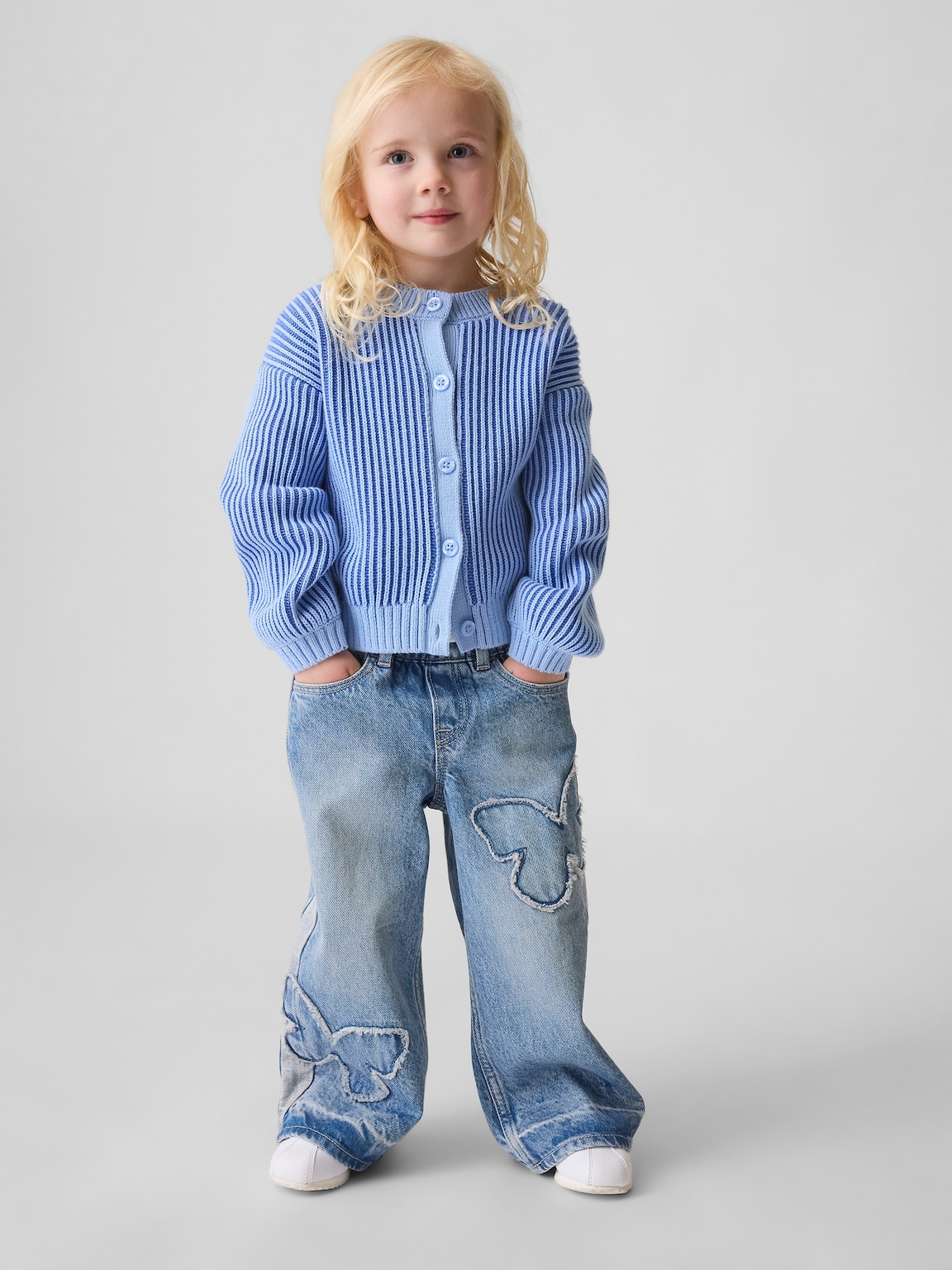 Baby & Toddler Butterfly Pull-On Baggy Jeans