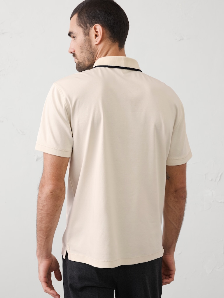 Standard-Fit Luxe Touch Tipped Polo