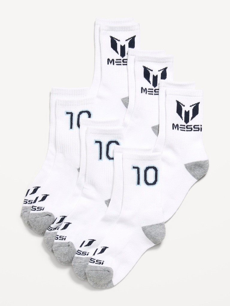 Messi™ Gender-Neutral Crew Socks 6-Pack for Kids