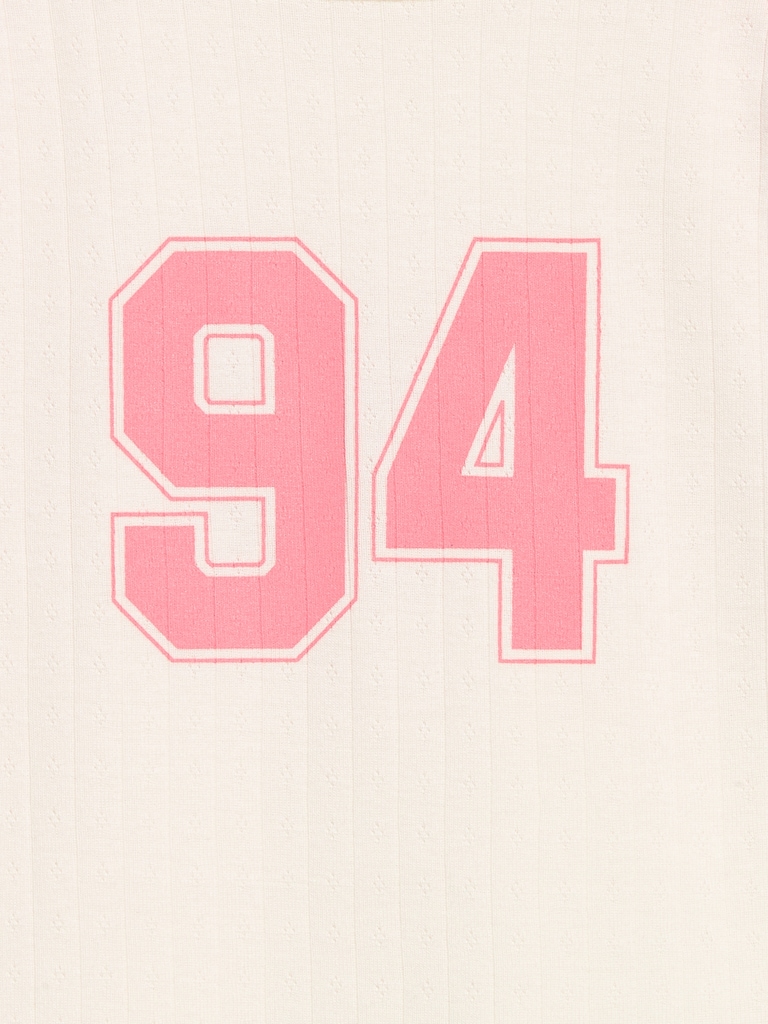 Short-Sleeve Pointelle Sleep Top