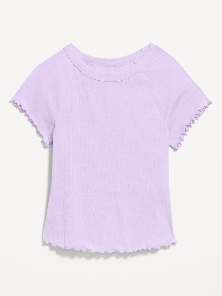 Short-Sleeve Pointelle Sleep Top