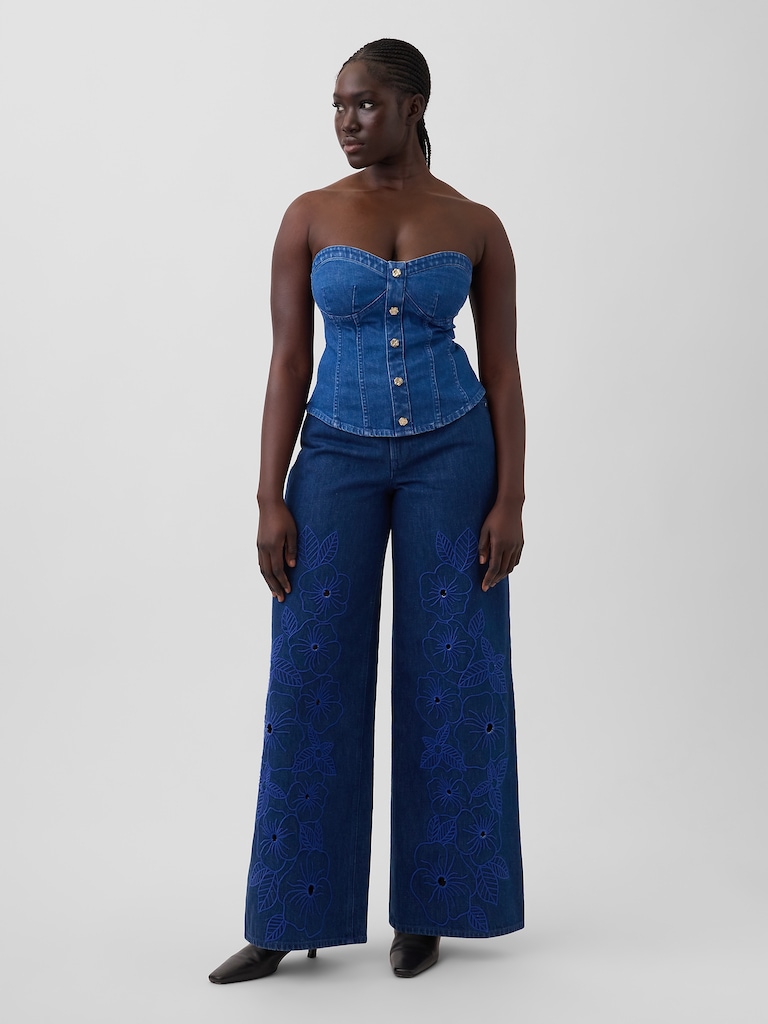 Gap × HFR Low Slung Floral Extra Baggy Jeans by Atelier Ndigo