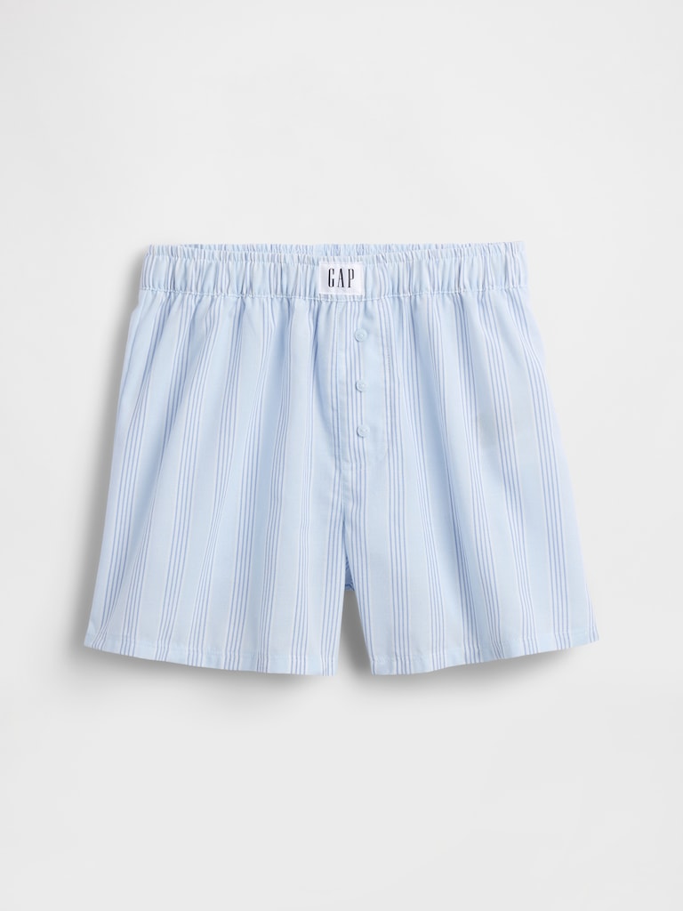 Kids Recycled Poplin PJ Boxer Shorts