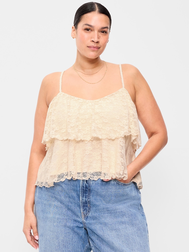 Tiered Lace Ruffle Top