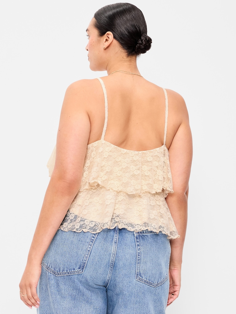 Tiered Lace Ruffle Top