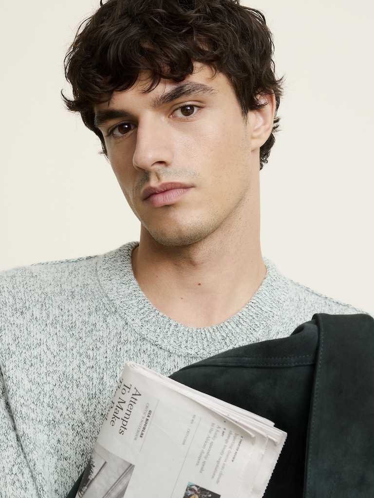 Cashmere-Cotton Crew-Neck Sweater