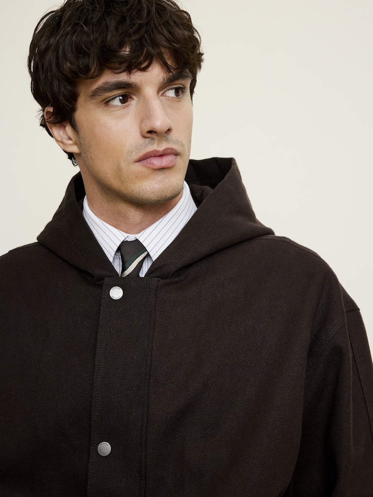 Hemp-Cotton Canvas Insulated Bomber Jacket