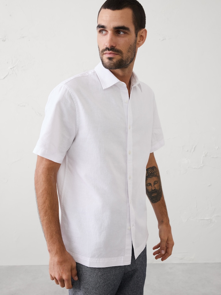 Standard-Fit Linen-Blend Shirt