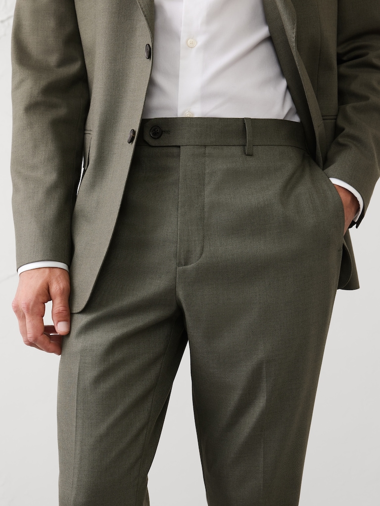 Tailored-Fit Sharkskin Suit Trouser