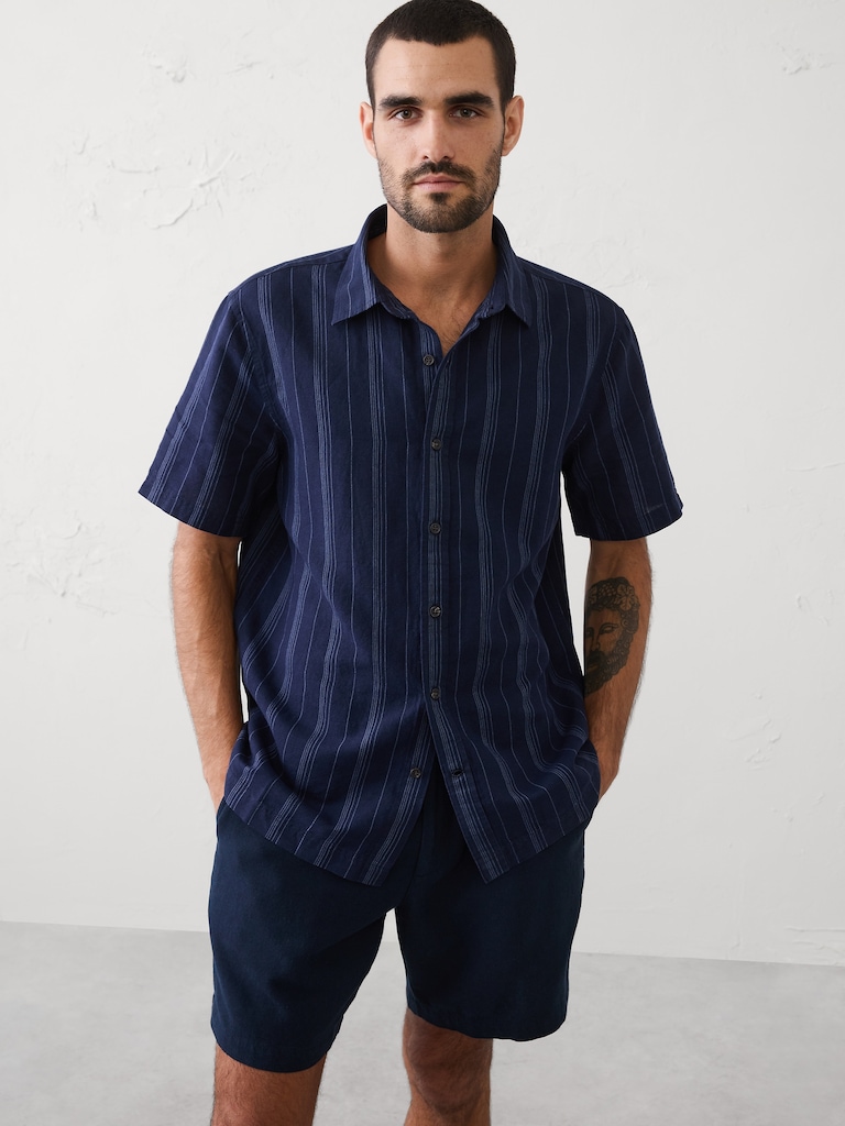 Standard-Fit Linen-Blend Shirt