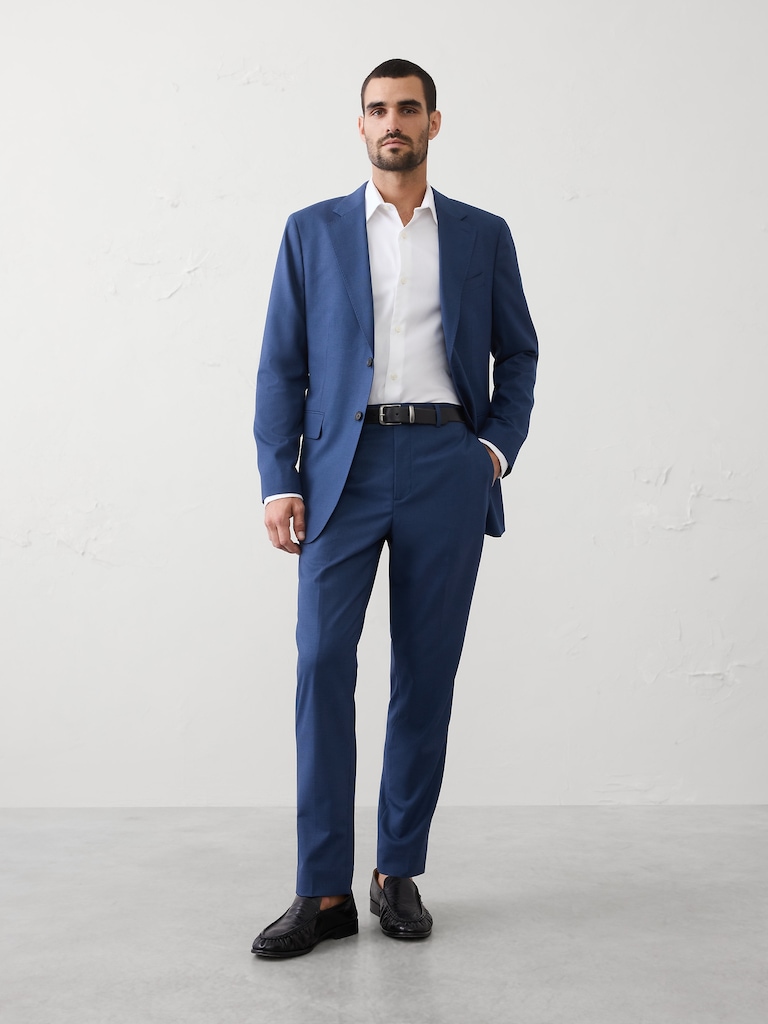Tailored-Fit Mini Check Suit Jacket