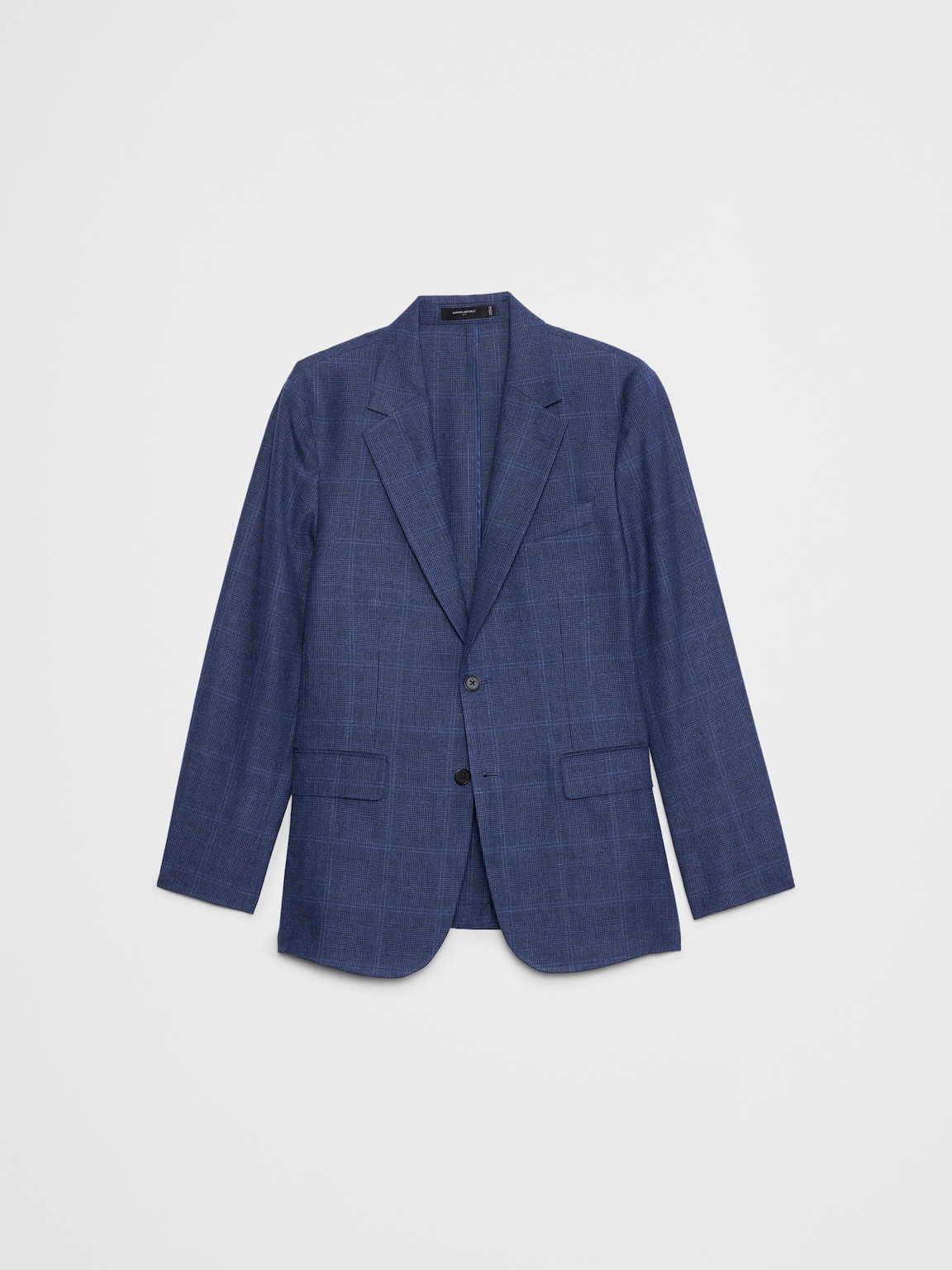 Linen-Blend Glen Plaid Suit Jacket