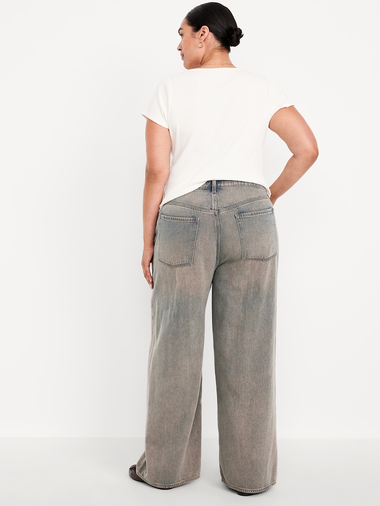 High-Waisted Baggy Wide-Leg Jeans