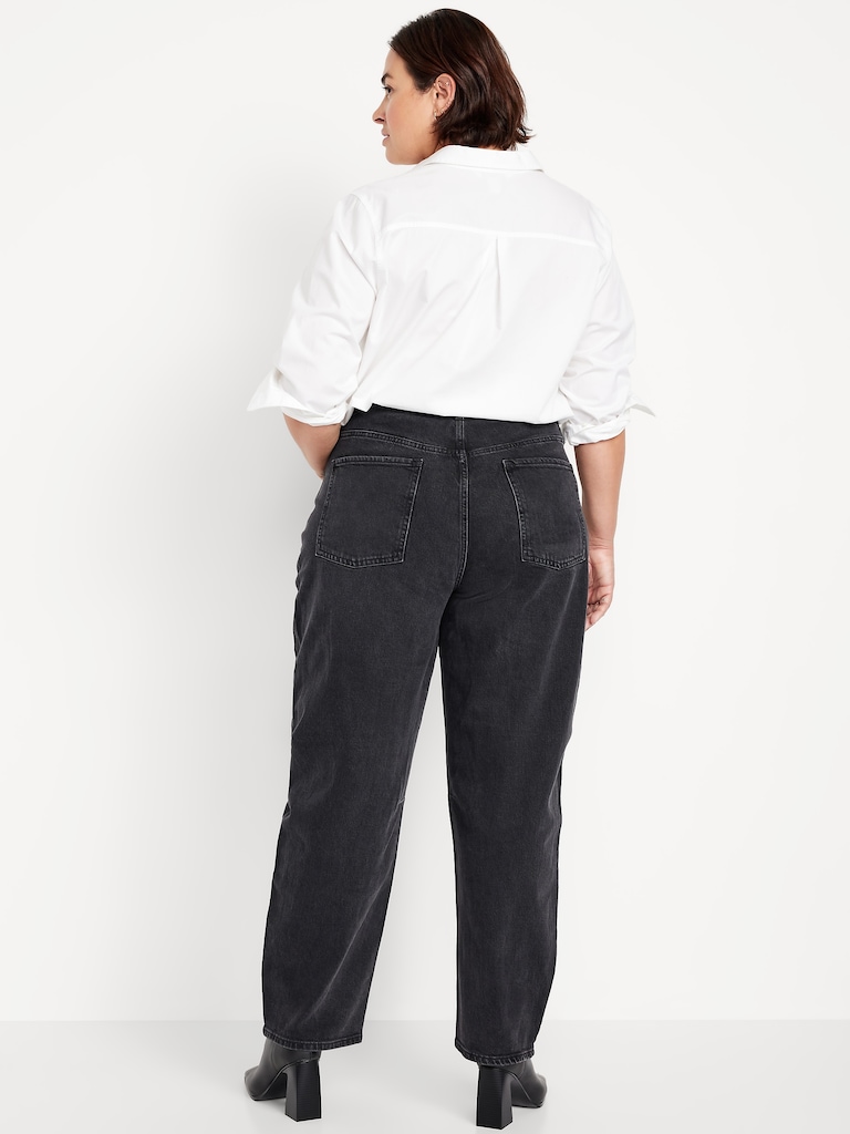 High-Waisted Barrel Jeans