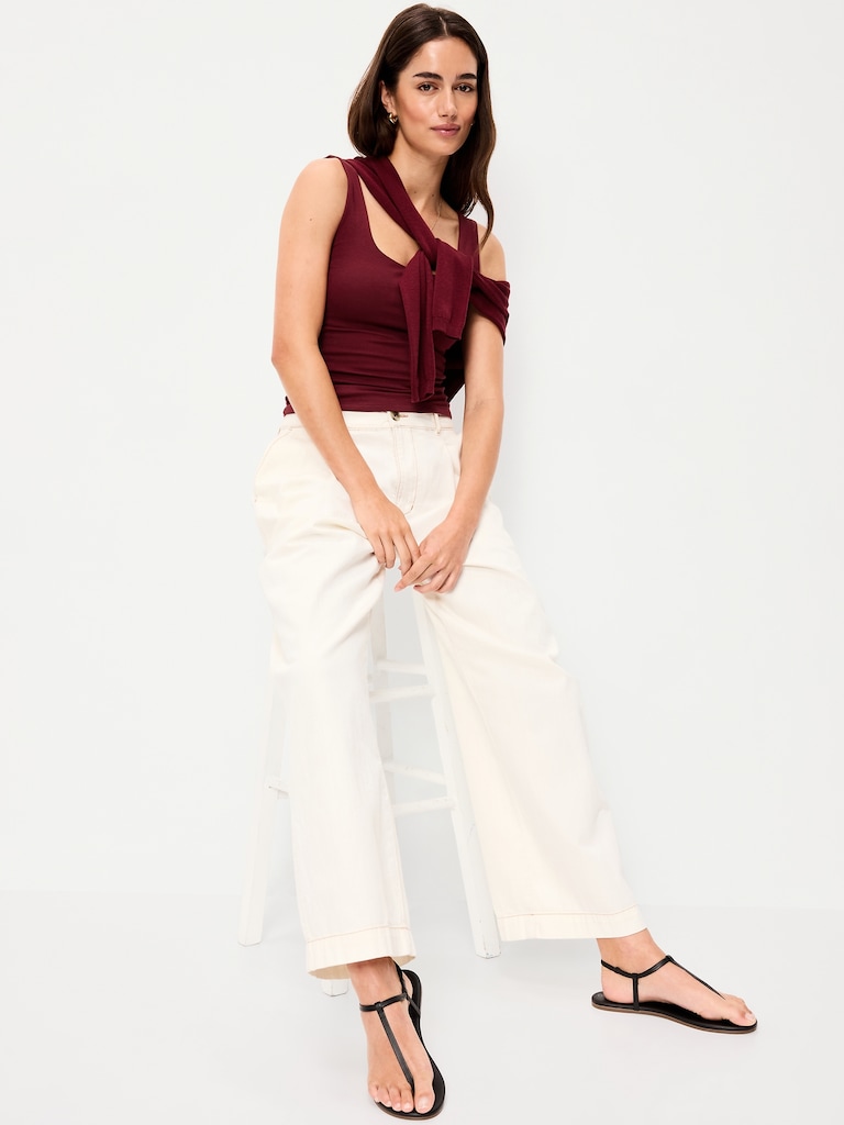 Hug Double-Layer Scoop-Neck Tank Top