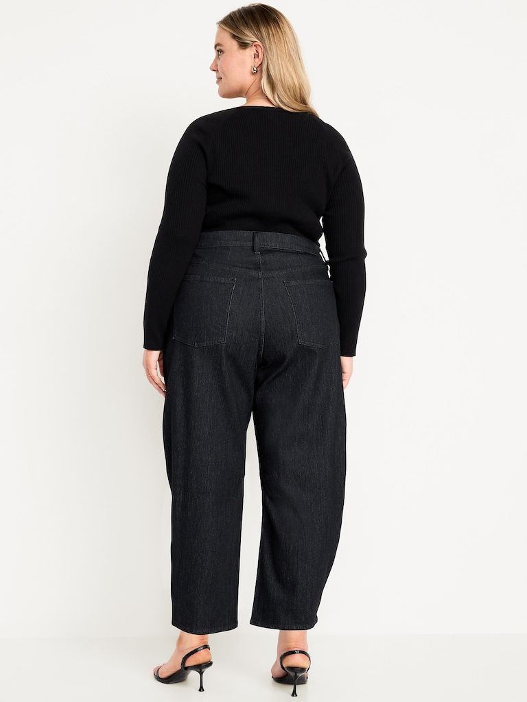 High-Waisted Wow Barrel Ankle Jeans