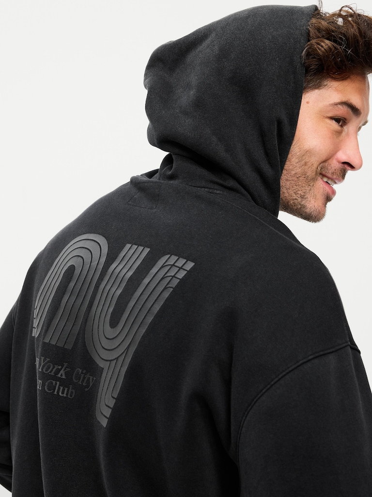 Oversized Washed Cropped Hoodie