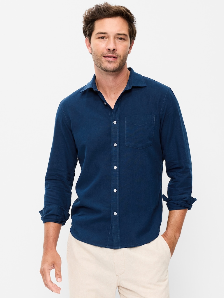 Classic Fit Linen-Blend Shirt