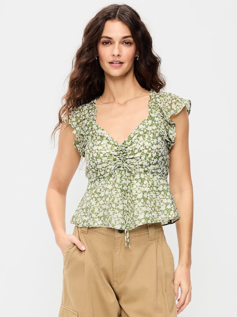 slim fit dress slacks Green Tropical Leaves Long Sleeve Shirt Women, Turquoise Button Up Lad   Starcove Fashion