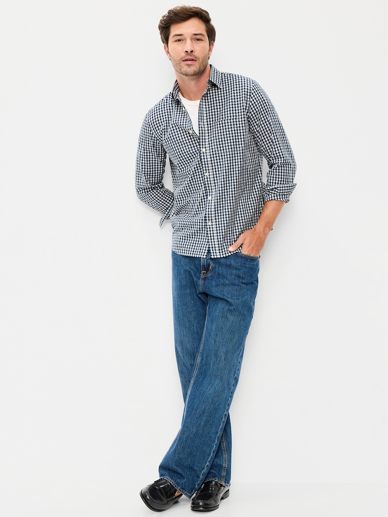 Classic Fit Everyday Plaid Poplin Shirt