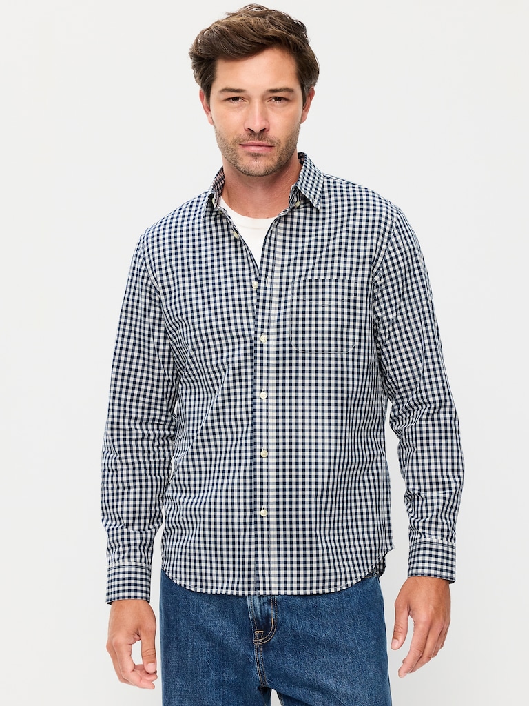 Classic Fit Everyday Plaid Poplin Shirt