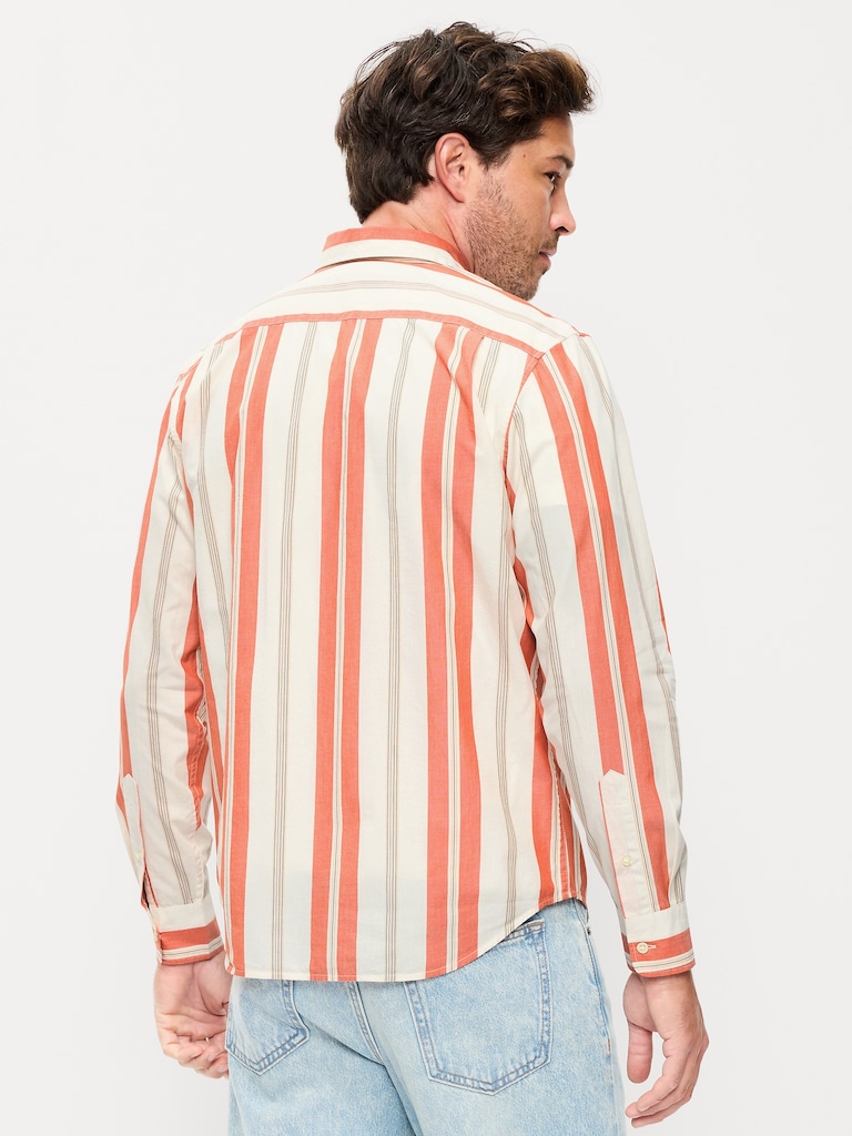 Classic Fit Everyday Striped Poplin Shirt