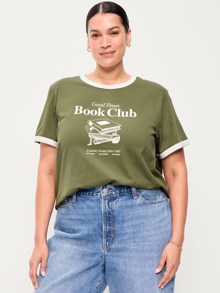 EveryWear Crew-Neck Graphic Ringer T-Shirt