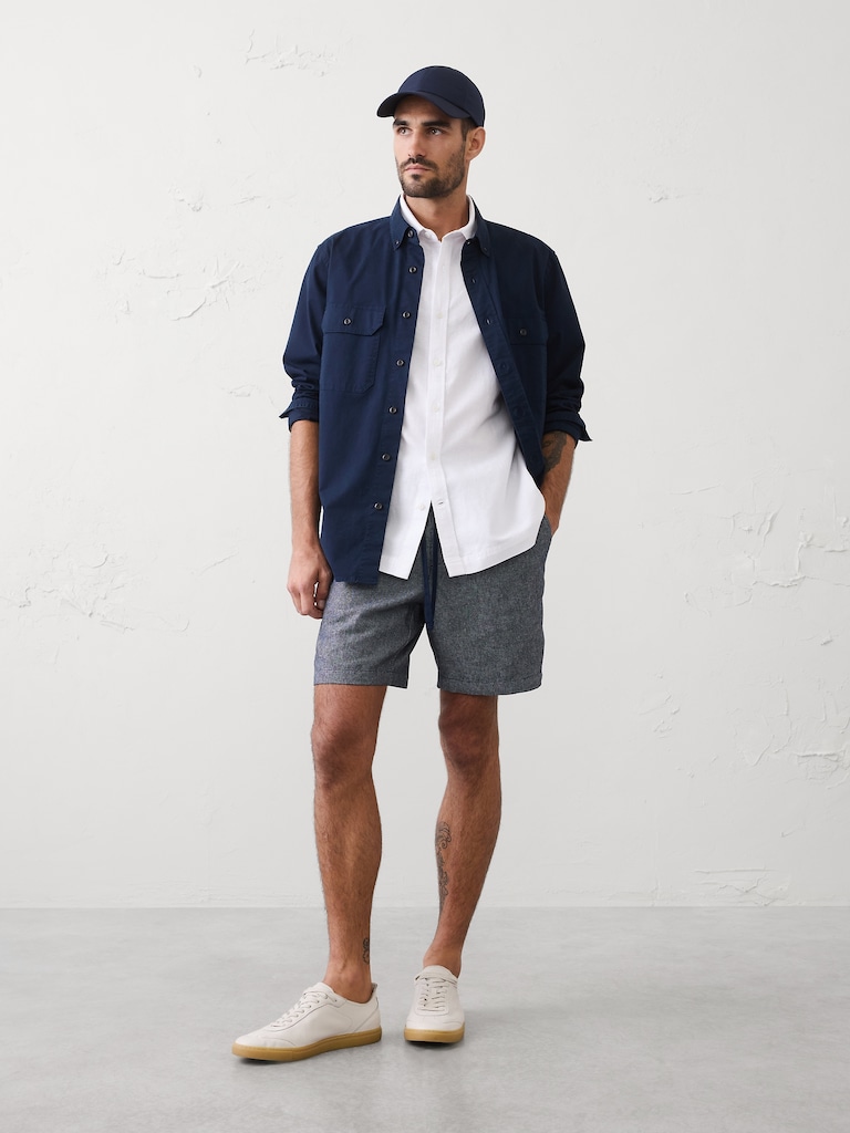 Standard-Fit Linen-Blend Shirt