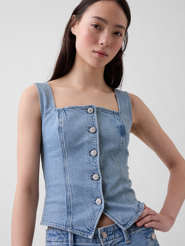Denim Corset Top
